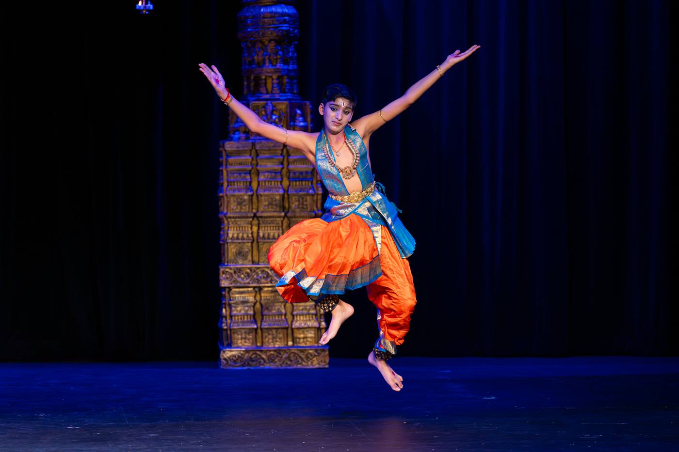 Advanced Kuchipudi brass plate dance preparation class